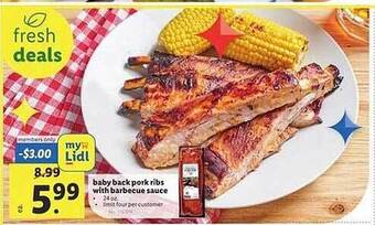 Lidl Baby back pork ribs with barbecue sauce offer