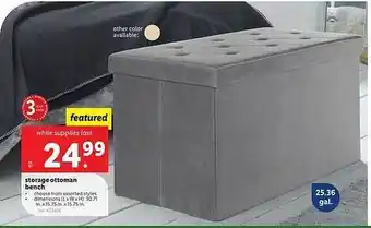 Lidl Storage ottoman bench offer