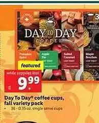 Lidl Day to day coffee cups fall variety pack offer