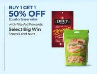 Rite Aid Big win snacks and nuts offer
