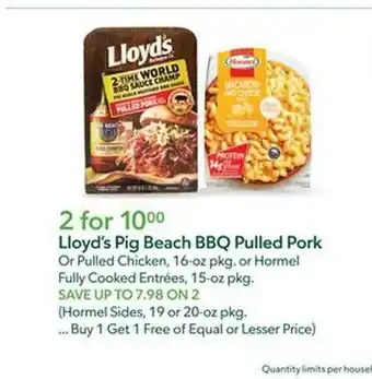 Weis Markets Lloyd's pig beach bbq pulled pork offer