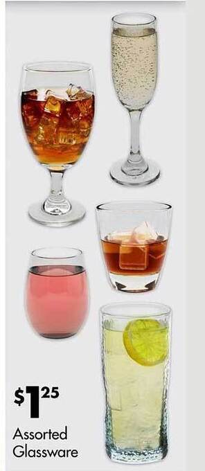 Dollar Tree Assorted glassware offer