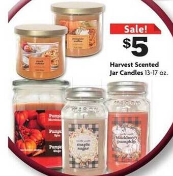 Family Dollar Harvest scented jar candles offer