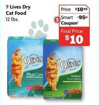 Family Dollar 9 lives dry cat food offer