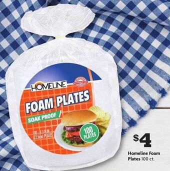 Family Dollar Homeline foam plates offer
