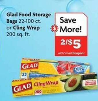 Family Dollar Glad food storage bags or cling wrap offer