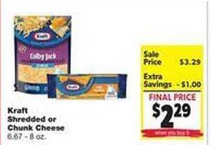 Family Fare Kraft shredded or chunk cheese offer