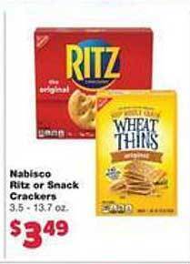 Family Fare Nabisco ritz or snack crackers offer