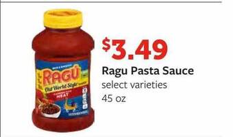 Fareway Ragu pasta sauce offer