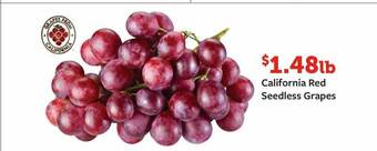 Fareway California red seedless grapes offer