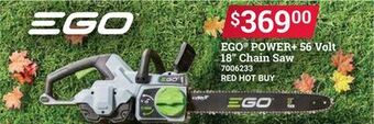 Ace Hardware Ego® power + 56 volt 18" chain saw offer