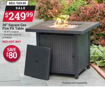 Ace Hardware 30" square gas fire pit table offer