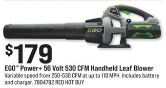 Ace Hardware Ego™ power + 56 volt 530 cfm handheld leaf blower offer