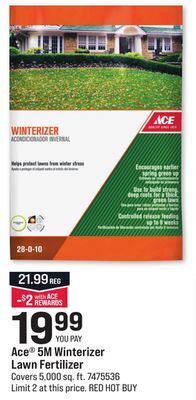 Ace Hardware Ace® 5m winterizer lawn fertilizer offer