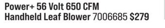 Ace Hardware Power + 56 volt 650 cfm handheld leaf blower offer