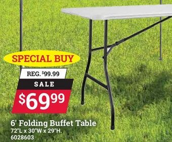Ace Hardware 6' folding buffet table offer