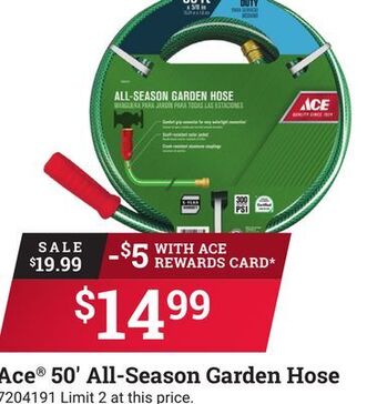 Ace Hardware Ace® 50' all-season garden hose offer