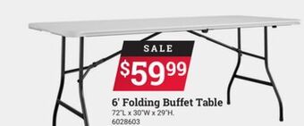 Ace Hardware 6' folding buffet table offer