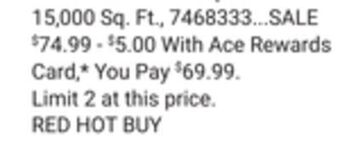 Ace Hardware Scotts® turf builder® winterguard® fall weed & feed offer