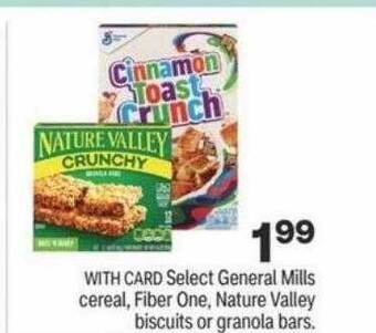 CVS General mills cereal, fiber one, nature valley biscuits or granola bars offer