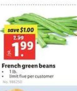 Lidl French green beans offer