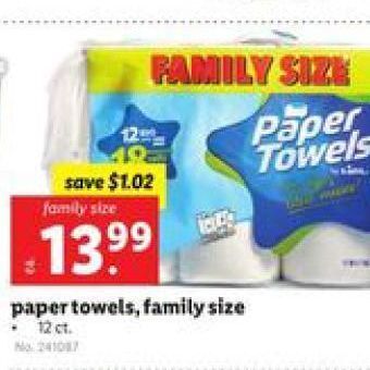 Lidl Family-size paper towels offer