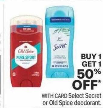 CVS Secret or old spice deodorant offer