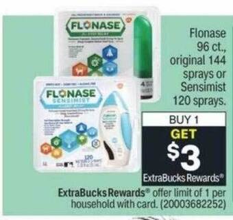 CVS Flonase 96 ct., original 144 sprays or sensimist 120 sprays offer
