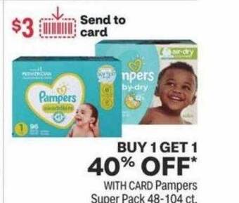 CVS Pampers super pack 48-104 ct. offer