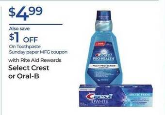 Rite Aid Crest or oral-b offer