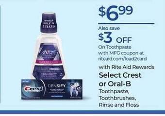Rite Aid Crest or oral-b offer