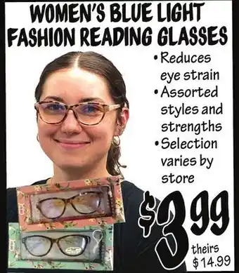 Ollie's Women's blue light fashion reading glasses offer