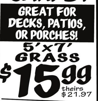 Ollie's 5' x 7' grass offer