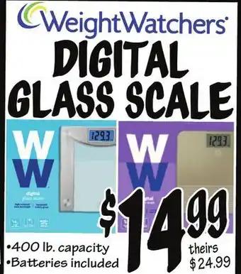 Ollie's Weight watchers digital glass scale offer