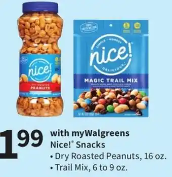 Walgreens Nice! Snacks Dry Roasted Peanuts 16 oz offer