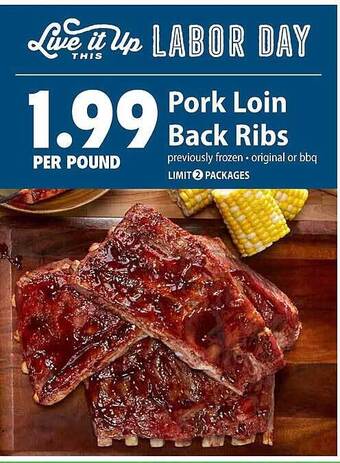 Festival Foods Pork loin back ribs offer