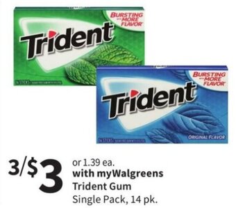 Walgreens Trident Gum offer