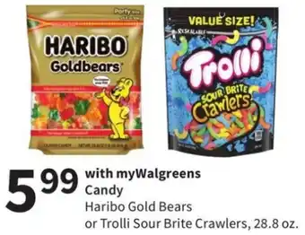 Walgreens Haribo Gold Bears or Trolli Sour Brite Crawlers 28.8 oz offer