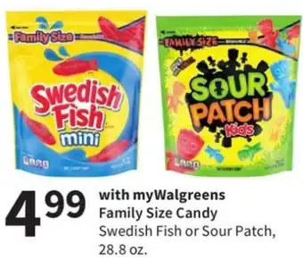 Walgreens Family Size Candy Swedish Fish or Sour Patch 28.8 oz offer
