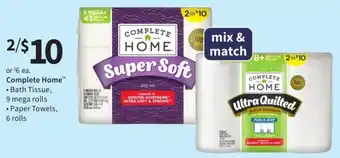 Walgreens Complete Home Bath Tissue offer