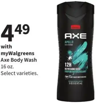 Walgreens Axe Body Wash 16 oz offer