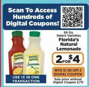 IGA Florida's natural lemonade offer