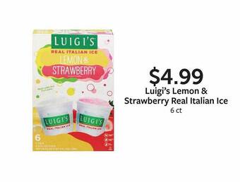 Fareway Luigi's lemon & strawberry real italian ice offer