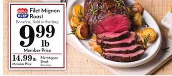 Pavilions Filet mignon roast offer