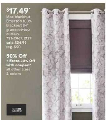 JC Penney Max blackout emerson 100% blackout 84 offer