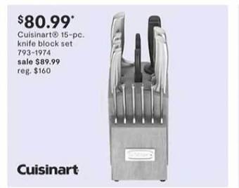 JC Penney Cuisinart 15-pc knife block set offer