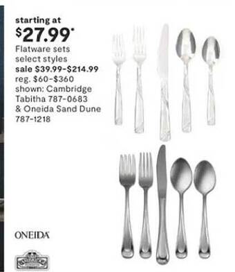 JC Penney Flatware sets select styles offer