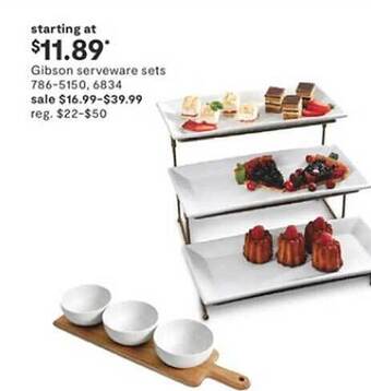 JC Penney Gibson serveware sets offer