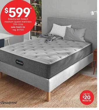 JC Penney Beautyrest select medium queen mattress offer