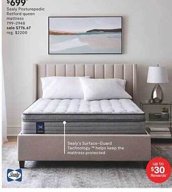 JC Penney Sealy posturepedic retford queen mattress offer
